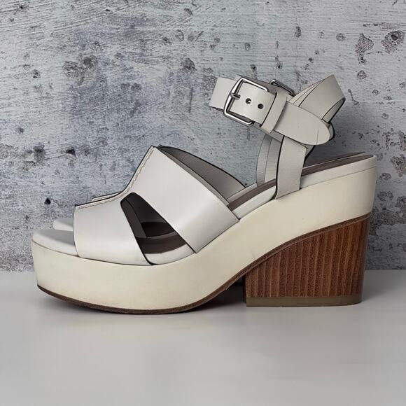 Hermes Shoes - HERMÈS Opaline Leather Slingback Sandals - White, Brown